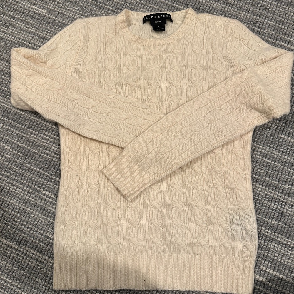 Ralph Lauren Cream Cable Knit Sweater